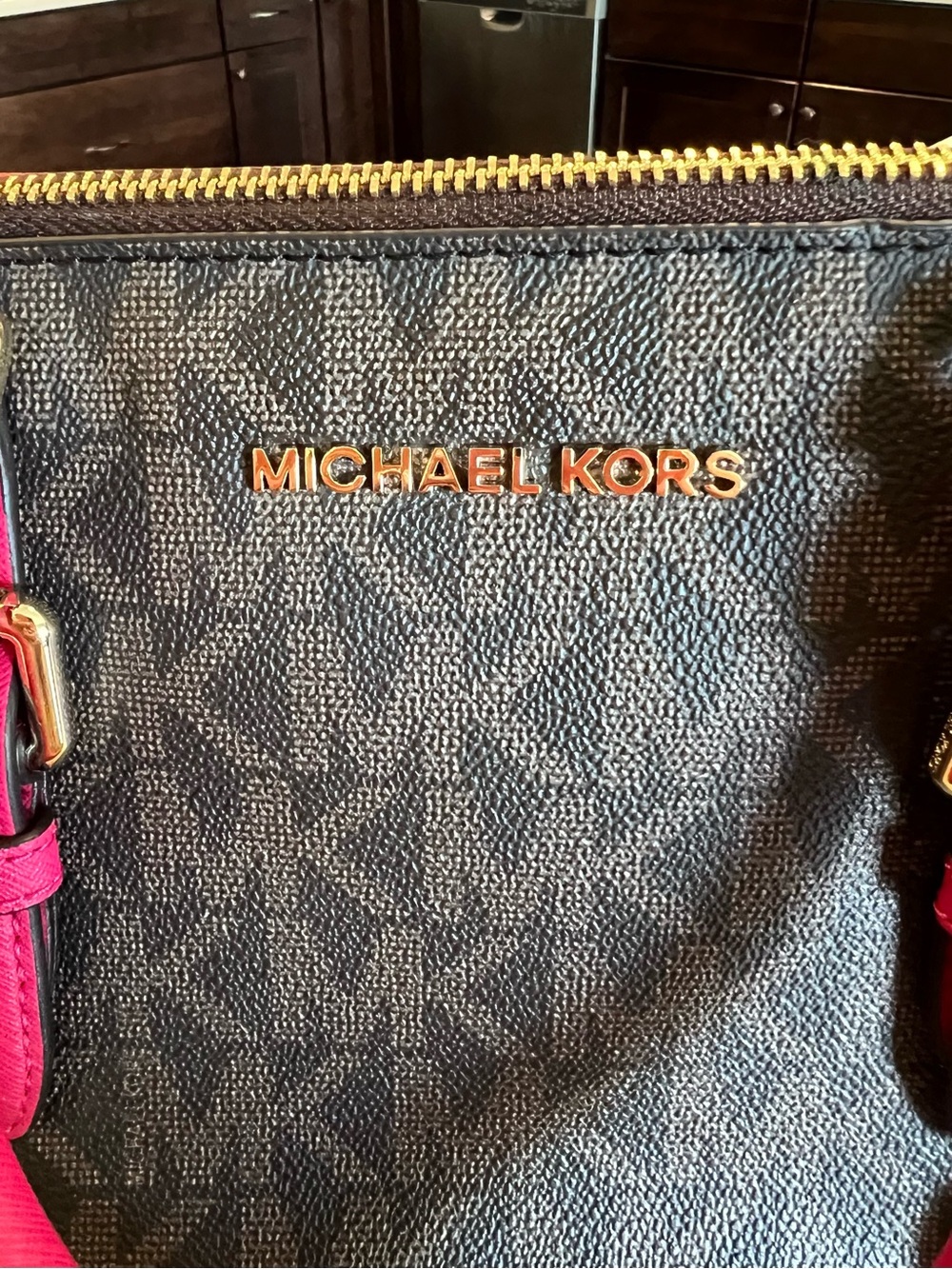 Michael Kors Pink and Brown Signature Satchel W/ Long Strap NEW WITH TAGS - Picture 13 of 15
